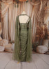 Sage Green Floral Sequins and Kartana Beads Embroidered Design Crushed Ready to Wear Party Saree with Designer Blouse with Cape