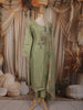Sage Green Floral Stone Embellished Design Tissue Silk Straight Cut Salwar Suit with Dupatta