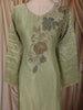 Sage Green Floral Stone Embellished Design Tissue Silk Straight Cut Salwar Suit with Dupatta