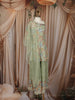 Sage Green Floral Thread Embroidered Design Georgette Kids Palazzo Suit