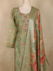 Sage Green Floral Thread Embroidered Design Tissue Silk Straight Cut Salwar Suit