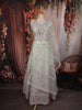 Sage Green Floral Thread and Mirror Embroidered Design Net Lehenga with Dupatta