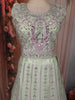 Sage Green Floral Thread and Mirror Embroidered Design Net Lehenga with Dupatta