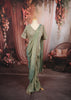 Sage Green Floral Vine Sequins and Beads Embroidered Design Tissue Organza Ready to Wear Party Saree with Matching Designer Blouse