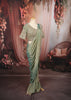 Sage Green Floral Vine Sequins and Beads Embroidered Design Tissue Organza Ready to Wear Party Saree with Matching Designer Blouse