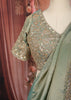 Sage Green Floral Vine Sequins and Beads Embroidered Design Tissue Organza Ready to Wear Party Saree with Matching Designer Blouse