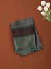 Sage Green Floral Woven Design Semi Silk Saree with Zari Border