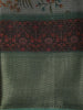 Sage Green Floral Woven Design Semi Silk Saree with Zari Border