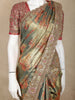 Sage Green Floral Woven Tissue Banarasi Saree with Heavy Designer Border