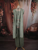 Sage Green Floral Zari Embroidered Design Georgette Palazzo Suit with Dupatta