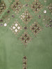 Sage Green Geometric Sequins and Mirror Embroidered Design Tissue Silk Men's Kurta Pyjama with Matching Dupatta