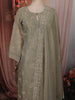 Sage Green Heavy Beads Embroidered Design Tissue Silk Straight Cut Salwar Suit with Dupatta