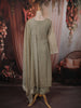 Sage Green Heavy Beads Embroidered Design Tissue Silk Straight Cut Salwar Suit with Dupatta