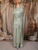 Sage Green Heavy Sequins and Beads Embroidered Design Shimmer Ready To Wear Saree with Designer Blouse