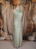 Sage Green Heavy Sequins and Beads Embroidered Design Shimmer Ready To Wear Saree with Designer Blouse