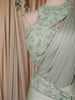 Sage Green Heavy Sequins and Beads Embroidered Design Shimmer Ready To Wear Saree with Designer Blouse