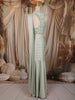 Sage Green Heavy Sequins and Beads Embroidered Design Shimmer Ready To Wear Saree with Designer Blouse