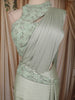 Sage Green Heavy Sequins and Beads Embroidered Design Shimmer Ready To Wear Saree with Designer Blouse