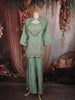 Sage Green Heavy Sequins and Beads Embroidered Design Tissue Part Wear Palazzo Suit