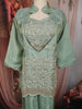 Sage Green Heavy Sequins and Beads Embroidered Design Tissue Part Wear Palazzo Suit