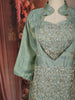 Sage Green Heavy Sequins and Beads Embroidered Design Tissue Part Wear Palazzo Suit