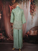 Sage Green Heavy Sequins and Beads Embroidered Design Tissue Part Wear Palazzo Suit