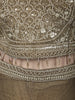 Sage Green Heavy Sequins and Beads Embroidered Design Tissue Silk Party Wear Palazzo Suit with Matching Choker Dupatta