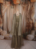 Sage Green Heavy Sequins and Beads Embroidered Design Tissue Silk Party Wear Palazzo Suit with Matching Choker Dupatta