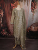 Sage Green Heavy Stone Embellished Design Tissue Silk Straight Cut Salwar Suit with Dupatta