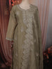 Sage Green Heavy Stone Embellished Design Tissue Silk Straight Cut Salwar Suit with Dupatta