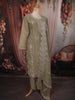 Sage Green Heavy Stone Embellished Design Tissue Silk Straight Cut Salwar Suit with Dupatta