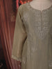 Sage Green Heavy Stone Embellished Design Tissue Silk Straight Cut Salwar Suit with Dupatta