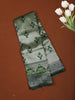 Sage Green Ikat Zari Woven Design Art Silk Saree with Contrast Peacock Zari Border