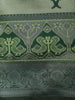 Sage Green Ikat Zari Woven Design Art Silk Saree with Contrast Peacock Zari Border