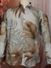 Sage Green Leaf Printed Design Pure Cotton Fancy Wear Full Sleeve Men Shirt