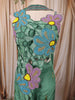 Sage Green Multicolor Floral Beads Embroidered Design Satin Party Wear Palazzo Suit with Matching Choker Dupatta