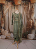 Sage Green Ornamental Printed Design Crepe Silk Party Wear Straight Cut Salwar Suit with Matching Dupatta