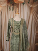 Sage Green Ornamental Printed Design Crepe Silk Party Wear Straight Cut Salwar Suit with Matching Dupatta