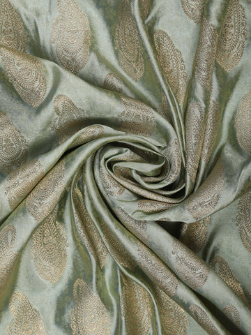 Sage Green Paisley Design Banarasi Silk Saree - Diadem