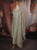Sage Green Paisley Sequins Zari Embroidered Design Tissue Silk Straight Cut Salwar Suit with Dupatta