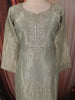 Sage Green Paisley Sequins Zari Embroidered Design Tissue Silk Straight Cut Salwar Suit with Dupatta