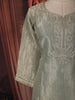 Sage Green Paisley Sequins Zari Embroidered Design Tissue Silk Straight Cut Salwar Suit with Dupatta