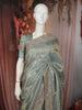 Sage Green Paisley Zari Woven Design Pure Banarasi Festive Saree with Scalloped Border