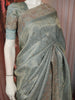 Sage Green Paisley Zari Woven Design Pure Banarasi Festive Saree with Scalloped Border