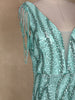 Sage Green Sequins Embroidered Design Mermaid Net Gown