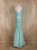 Sage Green Sequins Embroidered Design Mermaid Net Gown