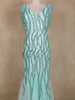 Sage Green Sequins Embroidered Design Mermaid Net Gown