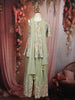 Sage Green Sequins and Thread Embroidered Design Crepe Kids Palazzo Suit