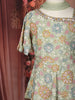 Sage Green Sequins and Thread Embroidered Design Crepe Kids Palazzo Suit