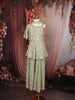 Sage Green Sequins and Thread Embroidered Design Crepe Kids Palazzo Suit